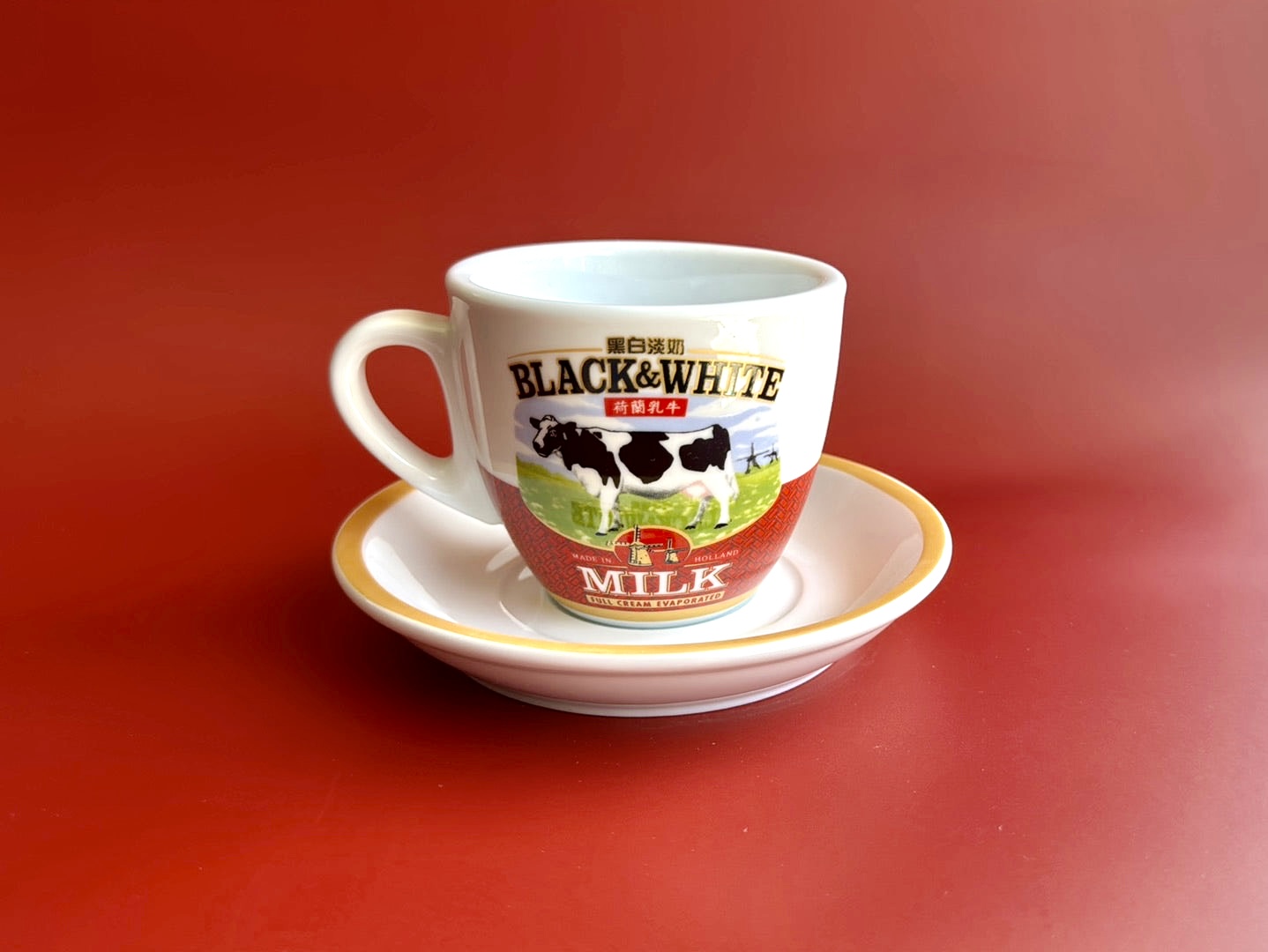 Black & White Cup and Saucer